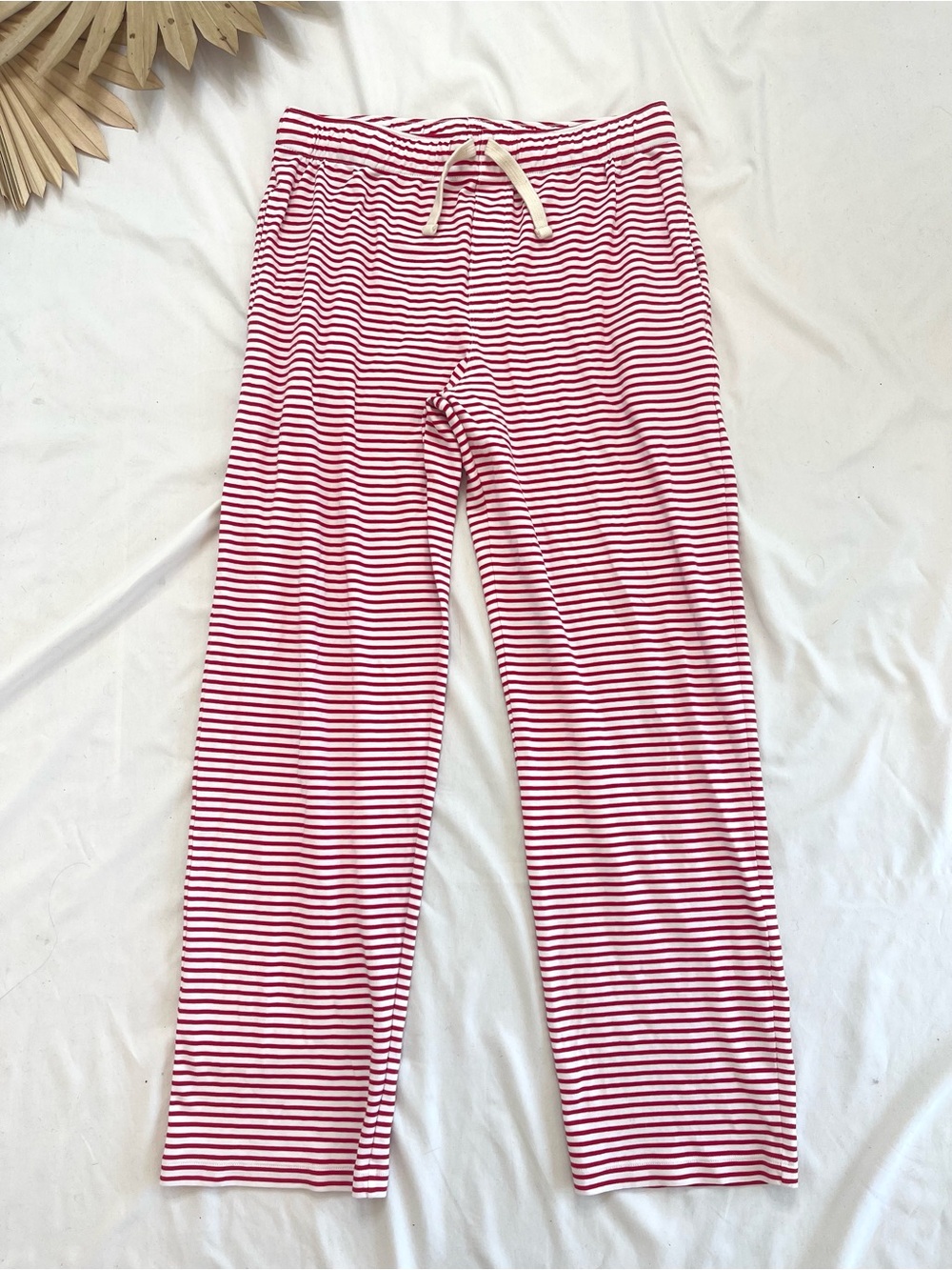 Lake Pima Cotton Red and White Striped Pull On Lounge Pajama Pants Size Medium